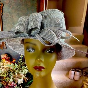 Unusually Beautiful Silver Vintage Hat. Lot of detail.